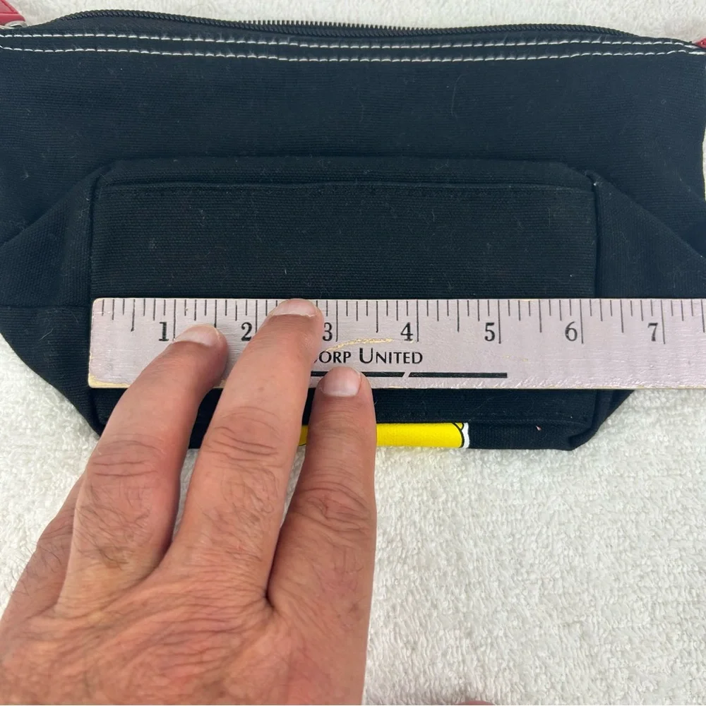 Official Mickey Mouse Black Canvas Pouch with Yellow Accents & red sequins